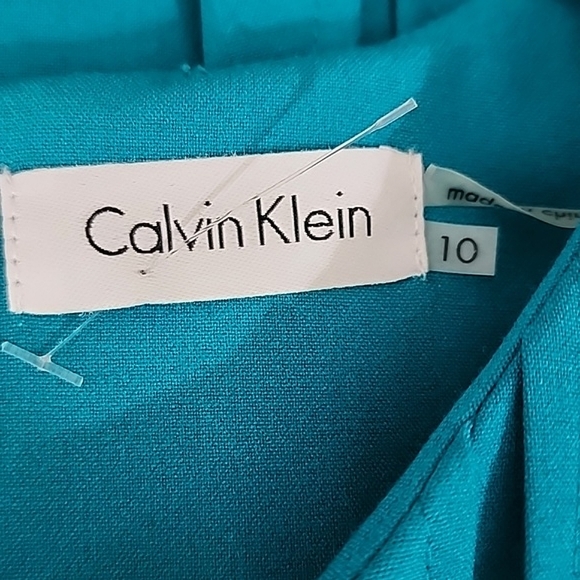 Calvin Klein Teal Fit & Flare Dress - Picture 6 of 7